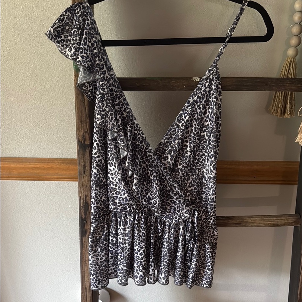 Willow Black and White Leopard Print Tank Top